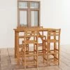 Budget 🧨 ASUPERMALL Ensemble De Bar D'exterieur 5 Pcs Bois D'acacia Massif 🥰 -Table haute Boutique 31558393 1