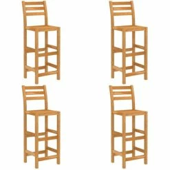 Budget 🧨 ASUPERMALL Ensemble De Bar D'exterieur 5 Pcs Bois D'acacia Massif 🥰 -Table haute Boutique 31558393 4