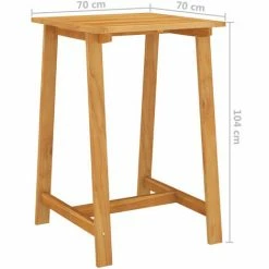 Meilleure vente 👍 ASUPERMALL Table De Bar De Jardin 70x70x104 Cm Bois D'acacia Massif 🔔 -Table haute Boutique 31560139 4