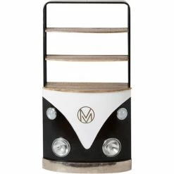 Sortie 😉 MADE IN MEUBLES Meuble Bar Noir Avec Plateaux En Bois De Manguier Combi - Noir ⭐