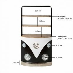 Sortie 😉 MADE IN MEUBLES Meuble Bar Noir Avec Plateaux En Bois De Manguier Combi - Noir ⭐ -Table haute Boutique 31562008 4