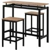 Meilleure affaire 👏 RANIPOBO Ensemble De Table De Bar, Table Et Chaises De Bar En Bois De Fer, Table Et Chaises De Cuisine, Table Haute Et Tabouret De Bar, Restaurant, Table Haute En Bois Fonce, Marron 🌟 -Table haute Boutique 31570005 1