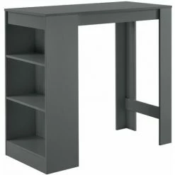 Acheter 🔥 HELLOSHOP26 Table De Bar Avec Rangement Bistro Haut Avec 3 étagères 110 Cm Gris Foncé - Gris 🎉