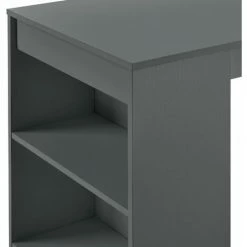Acheter 🔥 HELLOSHOP26 Table De Bar Avec Rangement Bistro Haut Avec 3 étagères 110 Cm Gris Foncé - Gris 🎉 -Table haute Boutique 31605401 5