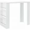 Nouveau 👍 HELLOSHOP26 Table De Bar Bistrot Avec 3 étagères 117 Cm Blanc - Blanc 🥰 -Table haute Boutique 31605407 1