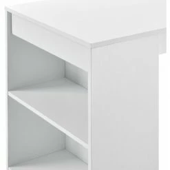 Meilleur prix 👍 HELLOSHOP26 Table De Bar Avec Rangement Bistro Haut 3 étagères 110 Cm Blanc - Blanc 🌟 -Table haute Boutique 31605422 5