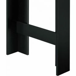 Vente flash ⭐ HELLOSHOP26 Table De Bar Avec Rangement Bistro Haut 110 Cm Noir Et Effet Noyer - Marron 😍 -Table haute Boutique 31644964 5