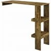 Bon marché ✔️ HELLOSHOP26 Table De Bar Design Rangement Bistrot Murale 120 Cm Effet Bois Foncé - Bois 🔔 -Table haute Boutique 31645000 1