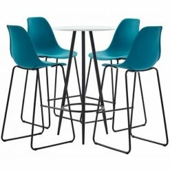 Sortie 🧨 ASUPERMALL Ensemble De Bar 5 Pcs Plastique Turquoise 🌟 -Table haute Boutique 32096021 2