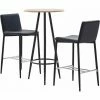 Coupon 🔔 ASUPERMALL Ensemble De Bar 3 Pcs Similicuir Noir 🔔 -Table haute Boutique 32096594 1