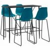 Promo 🔔 ASUPERMALL Ensemble De Bar 5 Pcs Plastique Turquoise 👏 -Table haute Boutique 32096634 1