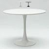 Le moins cher 👏 AHD AMAZING HOME DESIGN Table Ronde Tulipe Noire Et Blanche Pour Chaises De Bar Et Salon 80cm Tulipan | Couleur: Blanc 🤩