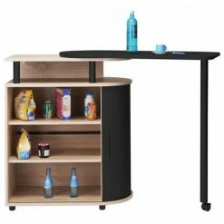 Meilleur prix 😍 BEAUX MEUBLES PAS CHERS Mange-Debout Table Pivotante Chêne Noir 😀 9 Meilleur prix 😍 BEAUX MEUBLES PAS CHERS Mange-Debout Table Pivotante Chêne Noir 😀 -Table haute Boutique 32366923 3