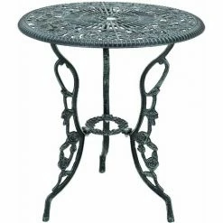 Meilleure affaire ✨ HELLOSHOP26 Set De Bistro Kit De Bistro Vintage Ensemble De Table Et De Chaises De Jardin Fonte Vert - Vert ❤️ -Table haute Boutique 32378740 3