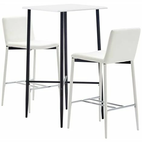 Remise 🥰 ASUPERMALL Ensemble De Bar 3 Pcs Similicuir Blanc 🛒 3 Remise 🥰 ASUPERMALL Ensemble De Bar 3 Pcs Similicuir Blanc 🛒