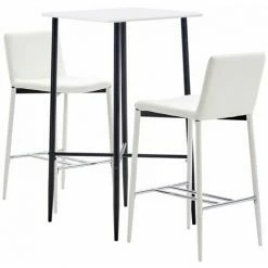 Remise 🥰 ASUPERMALL Ensemble De Bar 3 Pcs Similicuir Blanc 🛒 11 Remise 🥰 ASUPERMALL Ensemble De Bar 3 Pcs Similicuir Blanc 🛒 -Table haute Boutique 32400366 5