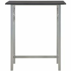 Tout neuf 🔥 ASUPERMALL Ensemble De Bar 3 Pcs Bois Et Acier Noir 👍 -Table haute Boutique 32400432 3