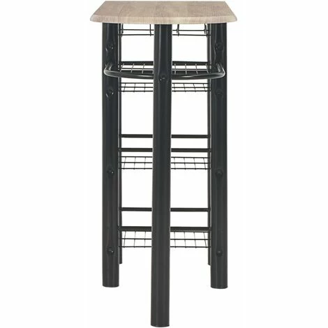 Tout neuf ❤️ ASUPERMALL Ensemble De Bar Avec Etageres 3 Pcs Bois Et Acier ❤️ 6 Tout neuf ❤️ ASUPERMALL Ensemble De Bar Avec Etageres 3 Pcs Bois Et Acier ❤️ – Image 4