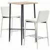 Acheter ⌛ ASUPERMALL Ensemble De Bar 3 Pcs Similicuir Blanc 😉 -Table haute Boutique 32400532 1