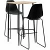 Remise 🔥 ASUPERMALL Ensemble De Bar 3 Pcs Plastique Noir ✨ -Table haute Boutique 32400545 1