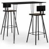 Promo 🤩 ASUPERMALL Ensemble De Bar 3 Pcs Noir 👏 -Table haute Boutique 32423555 1
