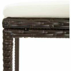 Le moins cher ✔️ ASUPERMALL Ensemble De Bar 3 Pcs Resine Tressee Marron 🥰 -Table haute Boutique 32423572 5