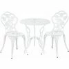 Coupon 😍 HELLOSHOP26 Ensemble De Table Et De Chaises De Jardin Set De Bistro Fonte Blanc - Blanc 😍 -Table haute Boutique 32484791 1
