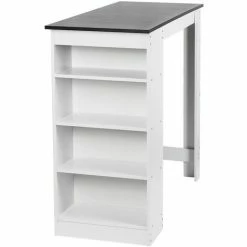 Meilleure vente 😉 SKECTEN Table Haute Table De Bar Mange-debout Avec 4 Etagères De Rangements, Blanc + Noir 👏 9 Meilleure vente 😉 SKECTEN Table Haute Table De Bar Mange-debout Avec 4 Etagères De Rangements, Blanc + Noir 👏 -Table haute Boutique 33016706 3
