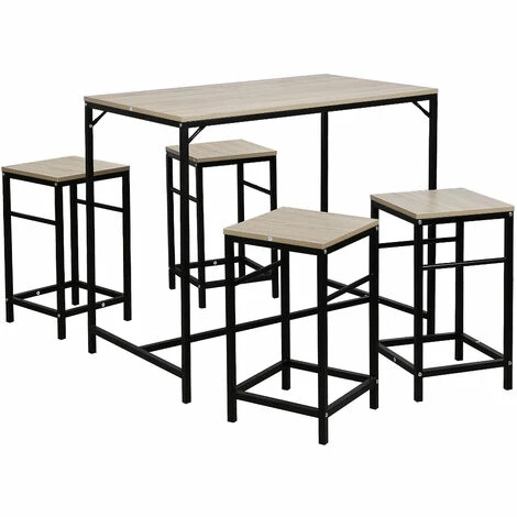 Bon marché 🎉 SKECTEN Table Et Chaises De Bar, Table Haute Avec 4 Tabourets, Pour Cuisine, Salle à Manger, Salon 🎁 6 Bon marché 🎉 SKECTEN Table Et Chaises De Bar, Table Haute Avec 4 Tabourets, Pour Cuisine, Salle à Manger, Salon 🎁 – Image 4