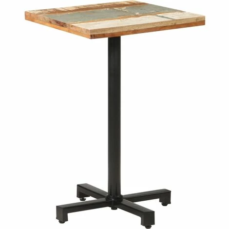 Budget 🌟 VidaXL Table De Bistro Carrée 50x50x75 Cm Bois De Récupération Massif - Brun 🔥 3 Budget 🌟 VidaXL Table De Bistro Carrée 50x50x75 Cm Bois De Récupération Massif - Brun 🔥