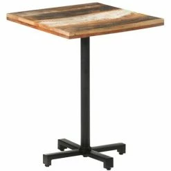 Le moins cher 🛒 VidaXL Table De Bistro Carrée 60x60x75 Cm Bois De Récupération Massif - Brun 🛒