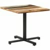 Promo 🤩 VidaXL Table De Bistro Carrée 80x80x75 Cm Bois De Récupération Massif - Brun 💯 -Table haute Boutique 33112891 1