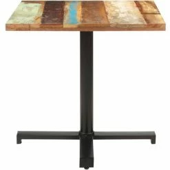 Promo 🤩 VidaXL Table De Bistro Carrée 80x80x75 Cm Bois De Récupération Massif - Brun 💯 -Table haute Boutique 33112891 2