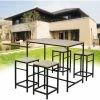 Bon marché 😀 SKECTEN Set De 1 Table + 4 Tabourets Ensemble Table De Bar Bistrot Mange-Debout Haute Cuisine 🔥 1 Bon marché 😀 SKECTEN Set De 1 Table + 4 Tabourets Ensemble Table De Bar Bistrot Mange-Debout Haute Cuisine 🔥 -Table haute Boutique 33220960 1