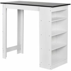 Grosses soldes 👏 SKECTEN Table Bar Avec Rangements, Panneaux De Particules Mélaminés, 115 X 50 X 103cm (LxPxA), Blanc + Noir 💯 9 Grosses soldes 👏 SKECTEN Table Bar Avec Rangements, Panneaux De Particules Mélaminés, 115 X 50 X 103cm (LxPxA), Blanc + Noir 💯 -Table haute Boutique 33222018 3