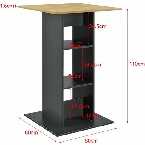 Les meilleures critiques de 🛒 HELLOSHOP26 Table De Bar Bistrot Avec 3 étagères De Rangement 10 Cm Gris Foncé - Gris 🌟 3 Les meilleures critiques de 🛒 HELLOSHOP26 Table De Bar Bistrot Avec 3 étagères De Rangement 10 Cm Gris Foncé - Gris 🌟