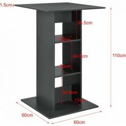 De gros ⌛ HELLOSHOP26 Table De Bar Bistrot Avec 3 étagères De Rangement 110 Cm Gris Foncé - Gris 😀 -Table haute Boutique 33344970 2