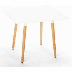 Acheter ⭐ AHD AMAZING HOME DESIGN Table Carrée 80x80 En Bois Design Nordique Pour Cuisine Bar Restaurant Fern | Couleur: Blanc 👏 -Table haute Boutique 33471026 4