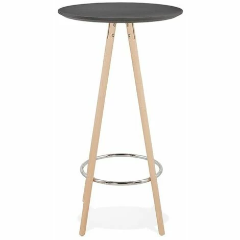 Promo 🎁 Paris Prix - Table De Bar En Bois "lizon" 110cm Noir & Naturel 🔔 4 Promo 🎁 Paris Prix - Table De Bar En Bois "lizon" 110cm Noir & Naturel 🔔 – Image 2