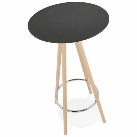 Promo 🎁 Paris Prix - Table De Bar En Bois "lizon" 110cm Noir & Naturel 🔔 5 Promo 🎁 Paris Prix - Table De Bar En Bois "lizon" 110cm Noir & Naturel 🔔 – Image 3