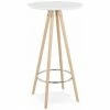 Vente flash 💯 Paris Prix - Table De Bar En Bois "lizon" 110cm Blanc & Naturel 😀 -Table haute Boutique 33662654 1