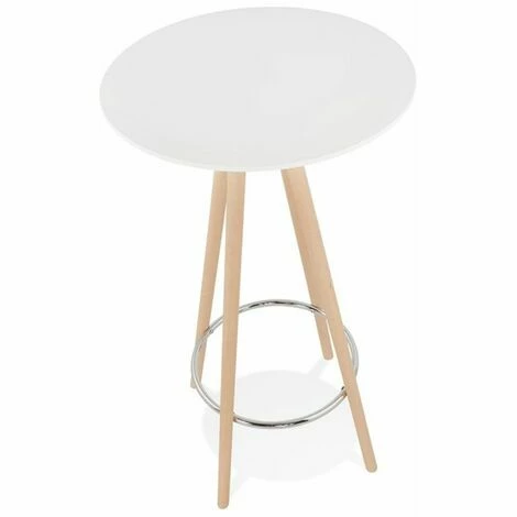 Vente flash 💯 Paris Prix - Table De Bar En Bois "lizon" 110cm Blanc & Naturel 😀 5 Vente flash 💯 Paris Prix - Table De Bar En Bois "lizon" 110cm Blanc & Naturel 😀 – Image 3