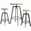 Grosses soldes 🛒 Paris Prix - Table De Bar & 2 Tabourets "réglables" 93cm Gris 👏 -Table haute Boutique 33674848 1