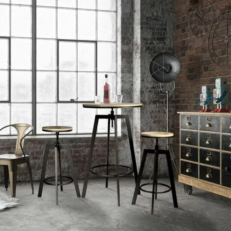 Grosses soldes 🛒 Paris Prix - Table De Bar & 2 Tabourets "réglables" 93cm Gris 👏 7 Grosses soldes 🛒 Paris Prix - Table De Bar & 2 Tabourets "réglables" 93cm Gris 👏 – Image 5
