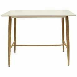 Tout neuf 💯 Paris Prix - Table De Bar Scandinave "illinois" 115cm Blanc ✔️