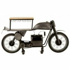 Vente flash 🎁 Paris Prix - Table De Bar Design "motocyclette" 200cm Gris 🌟 -Table haute Boutique 33675859 4