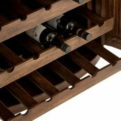 Nouveau 💯 Paris Prix - Meuble De Bar Range-bouteilles "reyi" 164cm Marron 👍 -Table haute Boutique 33677173 5