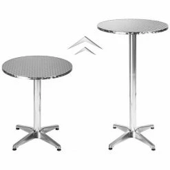 Coupon 🌟 YONGQING Table Bistro Haute De Bar Aluminium Réglage En Hauteur 70/110 Cm Ø 60 Cm Meuble Terrasse Salon - Argent - Argent 👏 9 Coupon 🌟 YONGQING Table Bistro Haute De Bar Aluminium Réglage En Hauteur 70/110 Cm Ø 60 Cm Meuble Terrasse Salon - Argent - Argent 👏 -Table haute Boutique 34186049 3