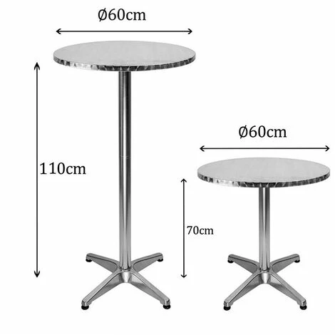 Coupon 🌟 YONGQING Table Bistro Haute De Bar Aluminium Réglage En Hauteur 70/110 Cm Ø 60 Cm Meuble Terrasse Salon - Argent - Argent 👏 6 Coupon 🌟 YONGQING Table Bistro Haute De Bar Aluminium Réglage En Hauteur 70/110 Cm Ø 60 Cm Meuble Terrasse Salon - Argent - Argent 👏 – Image 4
