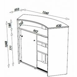 Vente flash 😉 BEAUX MEUBLES PAS CHERS Comptoir D'Accueil 2 Portes Noir 135 Cm - Coloris: Drapeau Suisse 650 🛒 -Table haute Boutique 34754758 3